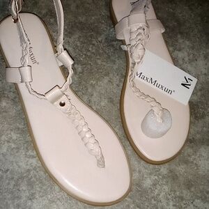 MaxMuxun Womens T-strap Braided Sandals Size 10 NWT